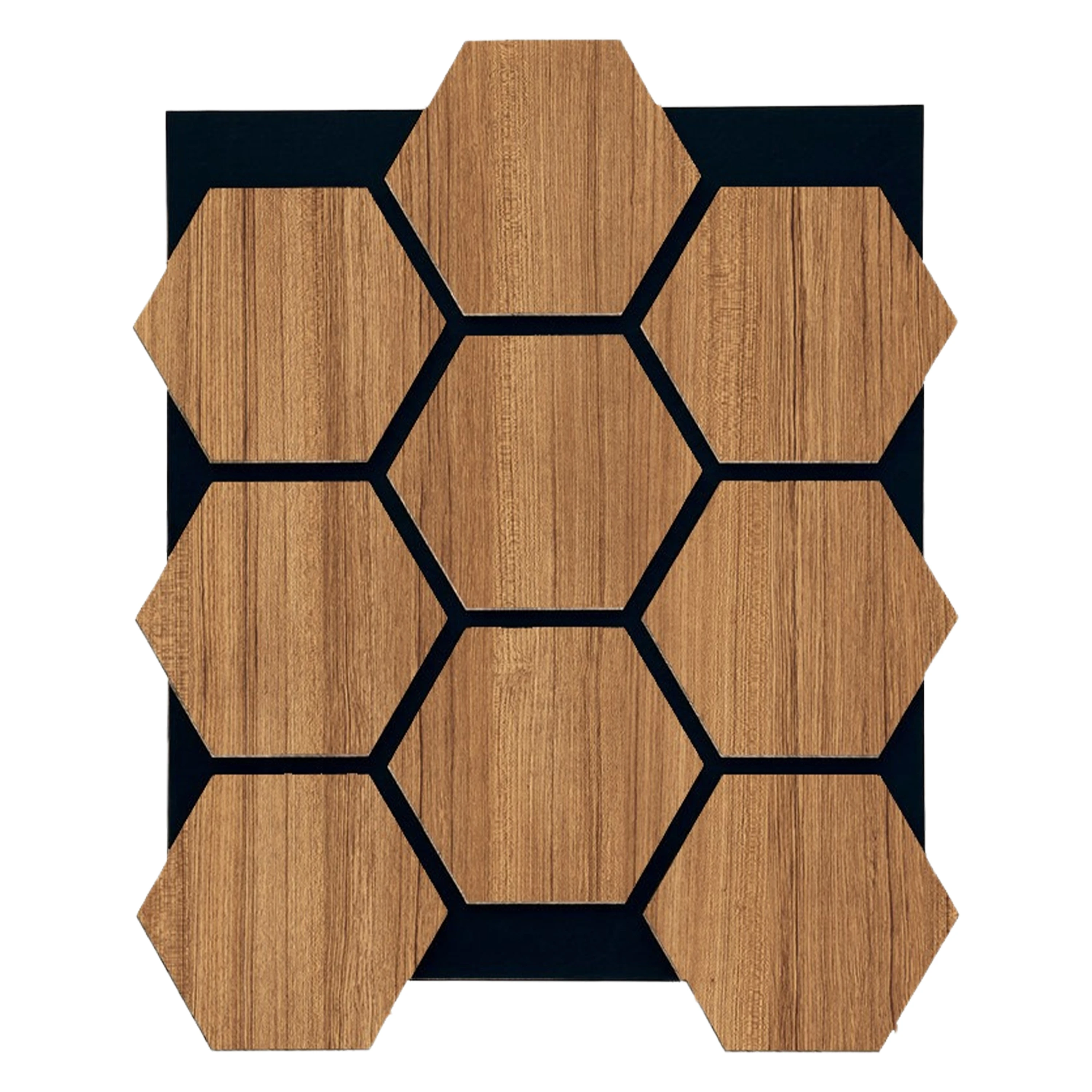 Hexagon Akustikpaneel Teak
